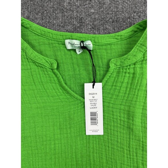 Michael Stars Shirt Womens Medium Green Lydia Double Gauze Made USA Boho DGZ014 - Picture 2 of 6